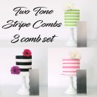 Two tone Stripe Comb 3 Comb Set