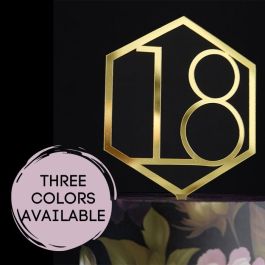 Acrylic Mirrored Topper Number 18 - Evil Cake Genius