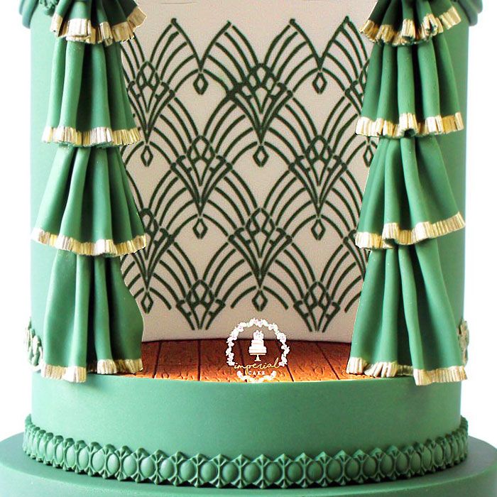 Art Nouveau Diamond Stencil Double Barrel by Imperial Cake