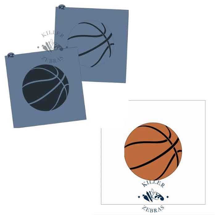 Basketball 2 Part Stencil by Killer Zebras