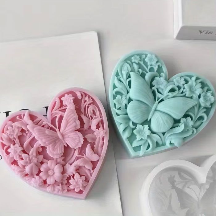 Bas Relief Heart Molds Set of 2