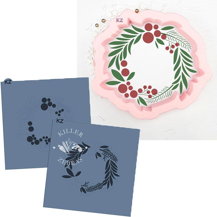 Berry Wreath Cutter Stencil Set by Killer Zebras