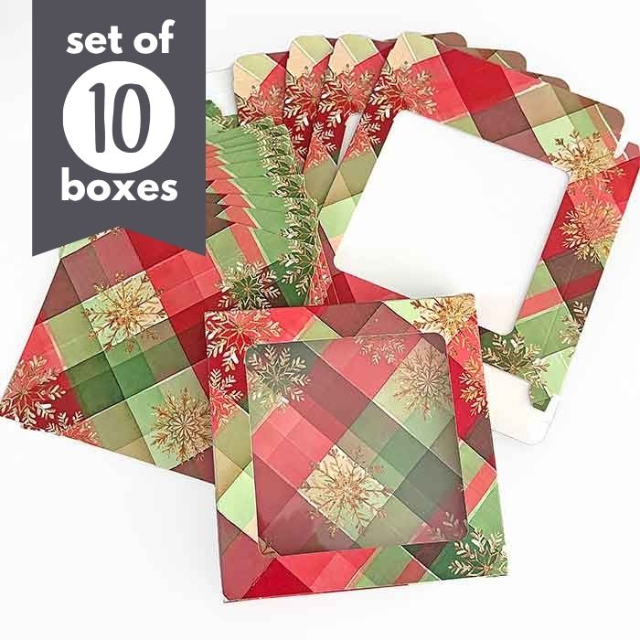 Big Cookie Boxes Christmas Plaid