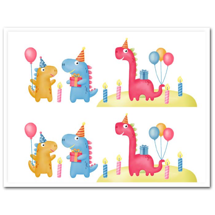 Icing Sheet Birthday Dinosaurs Cake Wrap