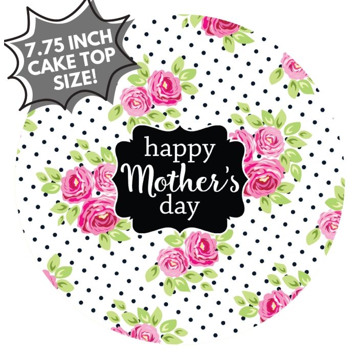 Icing Sheet Rosey Dots Mother's Day Cake