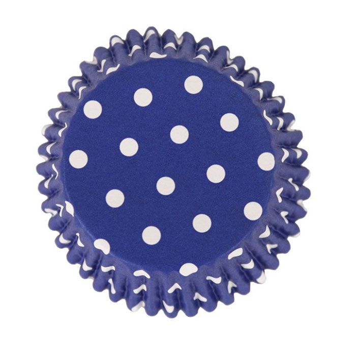 Foil Lined Blue Polka Dot Cupcake Liners