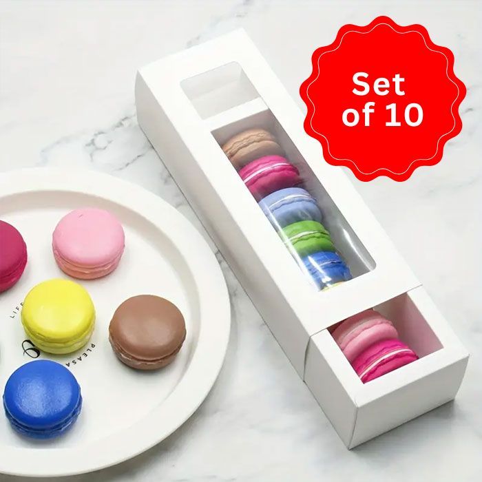 French Macaron Window Boxes Set of 10