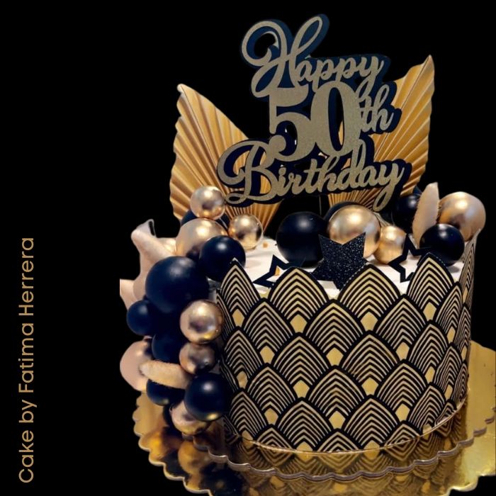 Icing Sheet Art Deco Feathers Gold