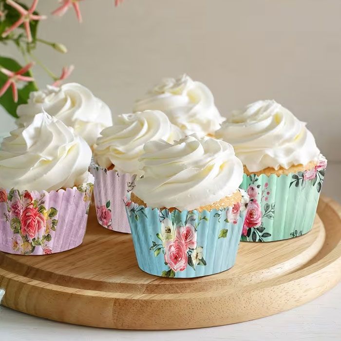 100 pc. Pastel Roses Cupcake Liners
