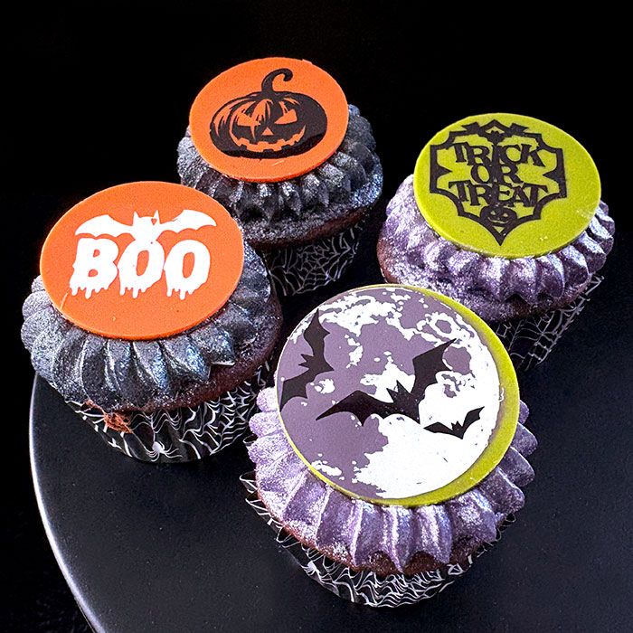 Chocolate Transfer Sheet Halloween Silhouette Round Chablon