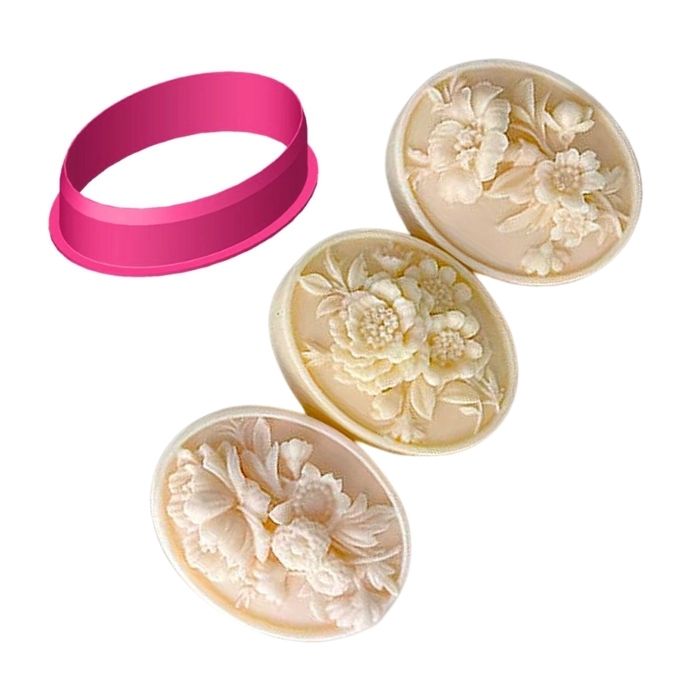 Chocolate Covered Oval Bas Relief Cookie Treat Set