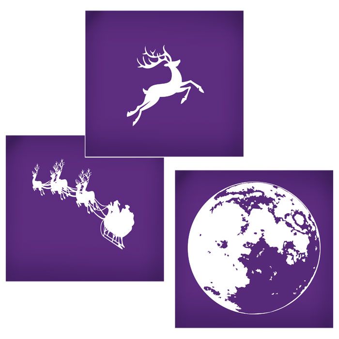 Christmas Moon Silhouettes Mesh Stencil Set