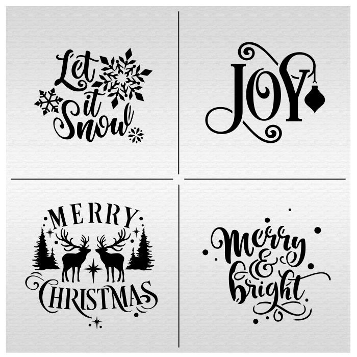 Christmas Words Cut-Apart Stencil Set