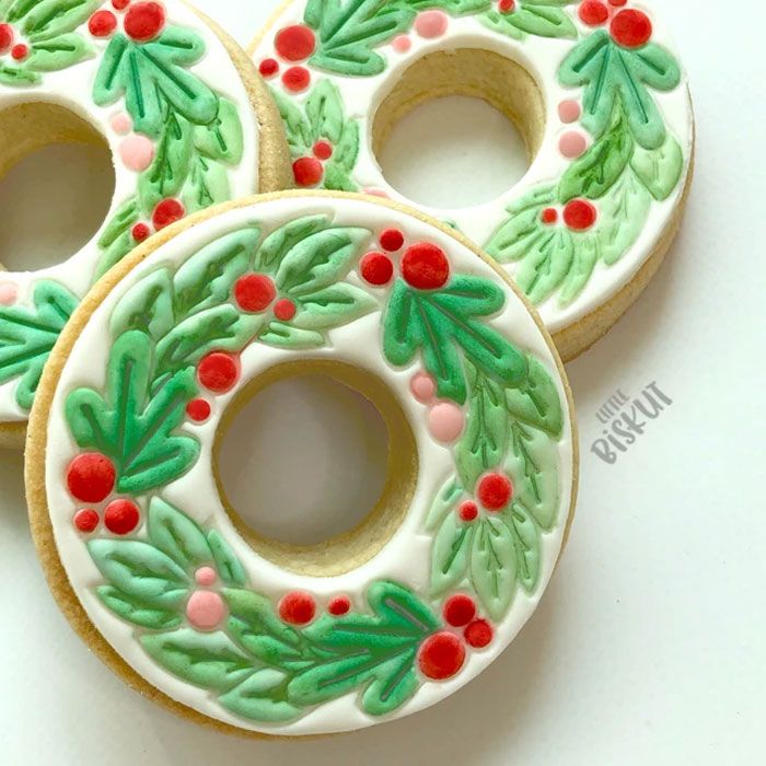 Cookie Embosser Set Christmas Wreath