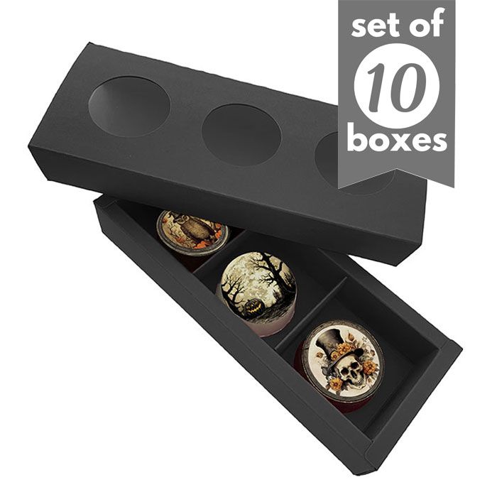 Cookie Treat Boxes 3 Cavity Black