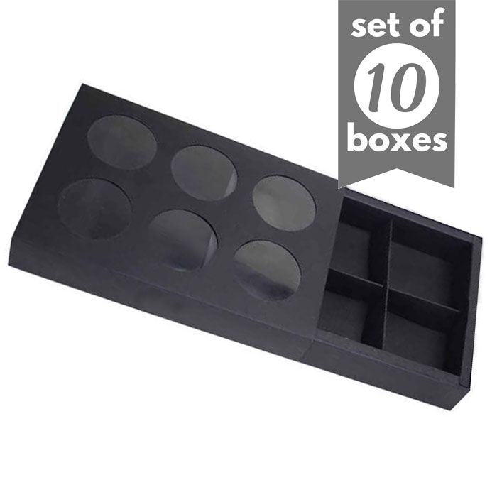 Cookie Treat Boxes 6 Cavity Black