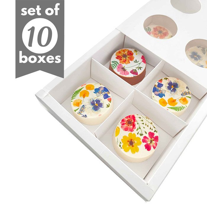 Cookie Treat Boxes 6 Cavity White