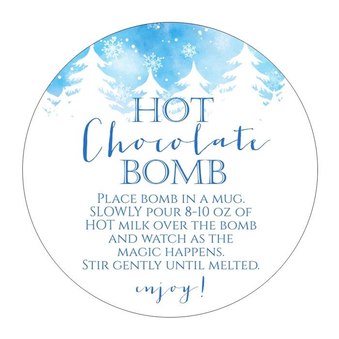 Winter Cocoa Bomb Stickers Set of 25