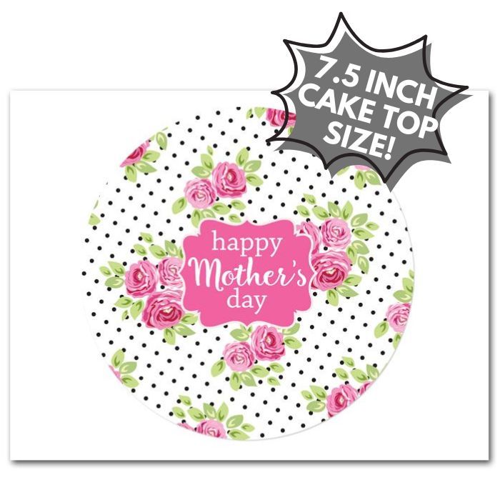 Icing Sheet Rosey Dots Mother's Day Cake