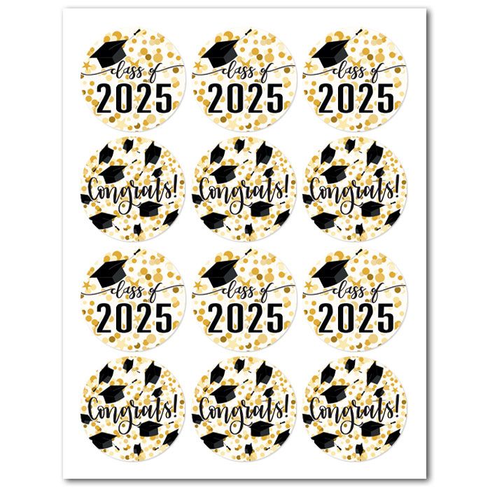 Icing Sheets Confetti Graduation Cookie