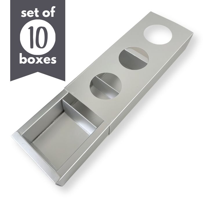 Cookie Treat Boxes 3 Cavity Silver (SKU 33322)