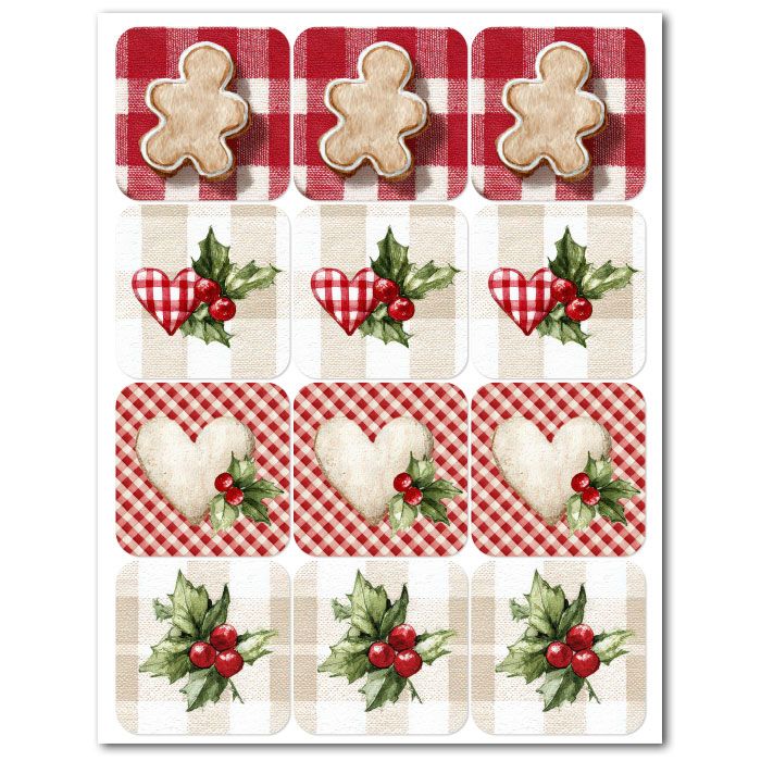 Icing Sheets Country Christmas Squares