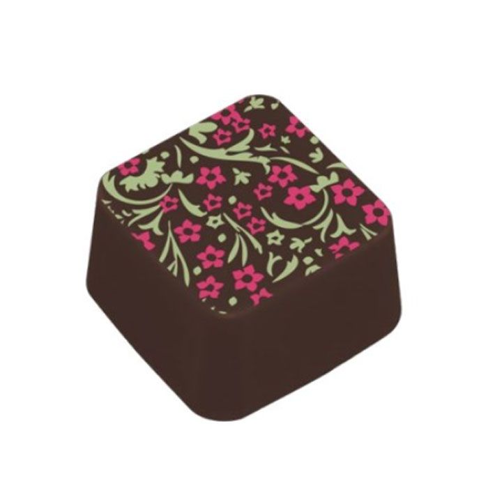 Chocolate Transfer Sheet Filigree Floral