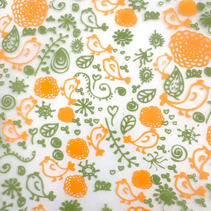 Chocolate Transfer Sheet Garden Birds