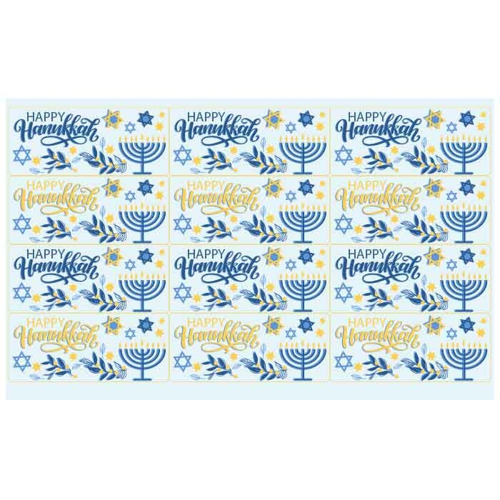 Chocolate Transfer Hanukkah Bars
