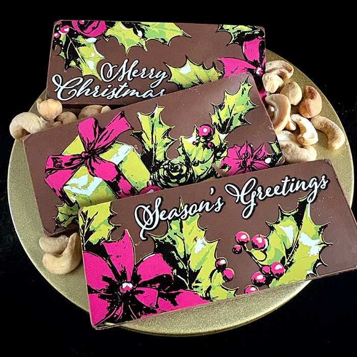 Chocolate Transfer Sheet Season's Greetings Bars