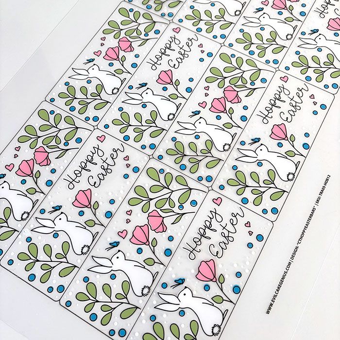 Chocolate Transfer Hoppy Easter Bars