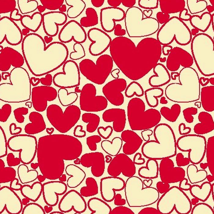 Chocolate Transfer Sheet Doodle Hearts Red