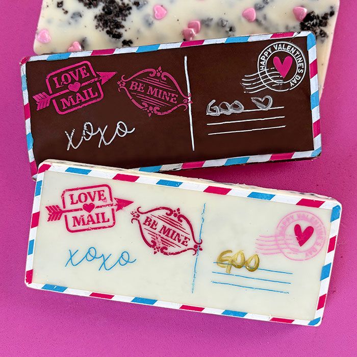 Chocolate Transfer Sheet Valentine's Bars