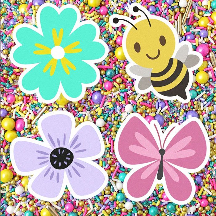 Edible Cupcake Toppers Spring Flowers