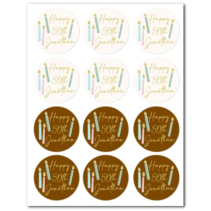Customizable Icing Sheets Birthday Candles Cookie/Cupcake