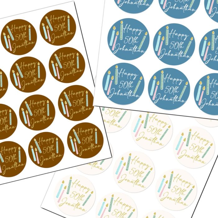 Customizable Icing Sheets Birthday Candles Cookie/Cupcake