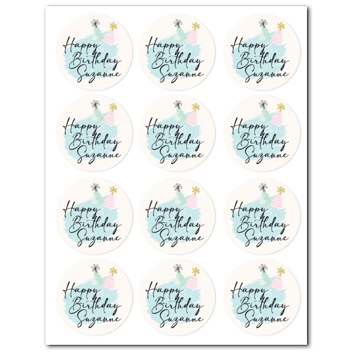 Customizable Icing Sheets Birthday Hats Cookie/Cupcake