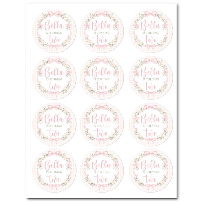 Customizable Icing Sheets Pink Birthday Gingham