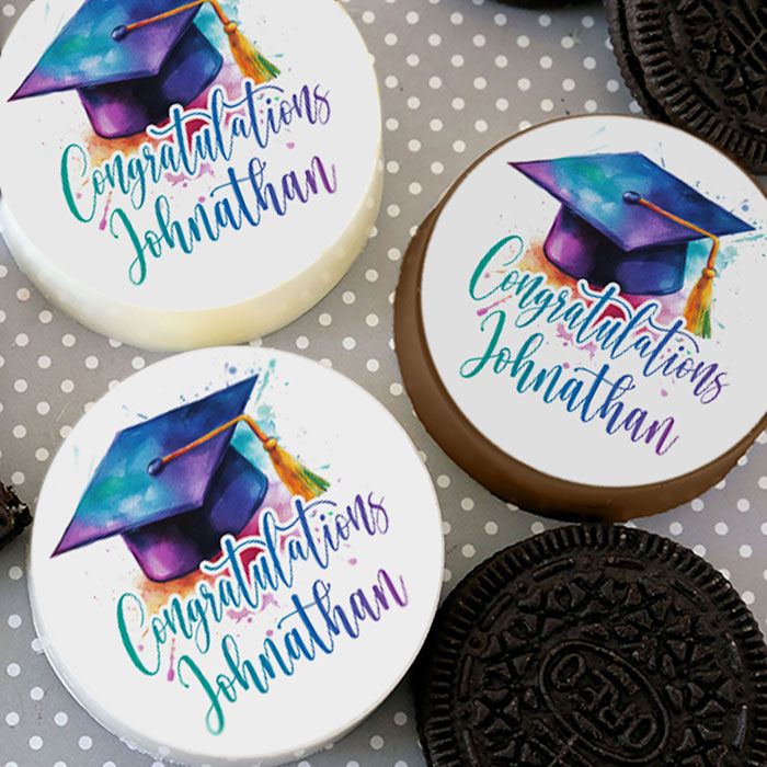 Customizable Icing Sheets Watercolor Graduation