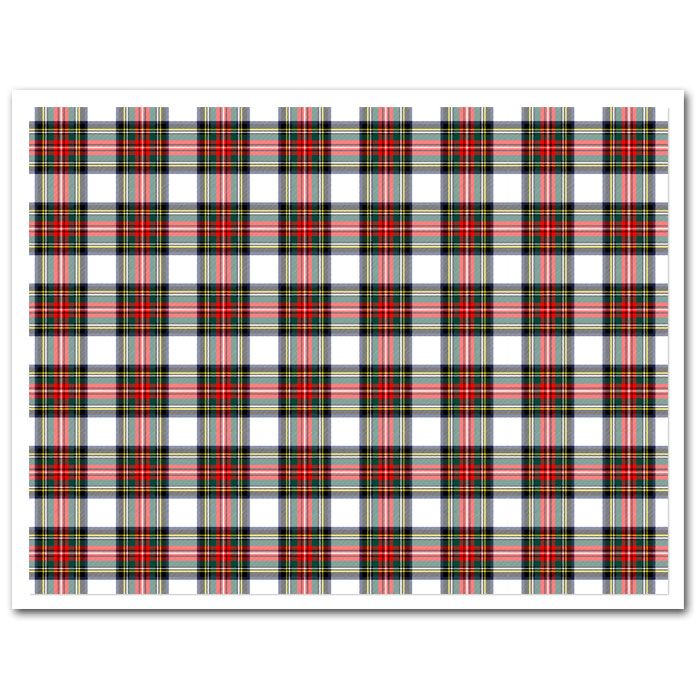 Edible Fabric Sheet White Tartan