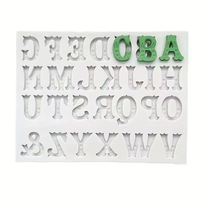 Silicone Mini Embellished Alphabet Mold 