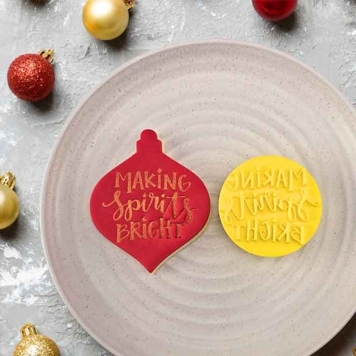 Cookie Embosser Making Spirits Bright