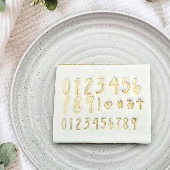 Cookie Embosser Set Script Numbers