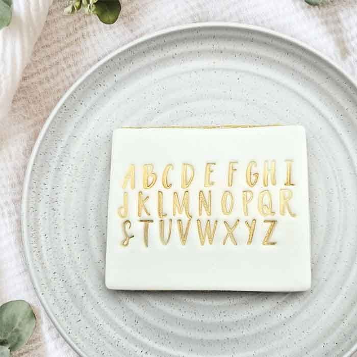 Cookie Embosser Set Script Letters Uppercase