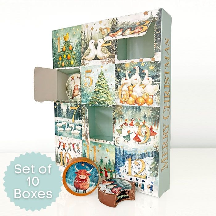 Enchanted 12 Day Cookie Advent Calendar Boxes (Set of 10)