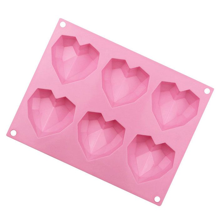 Silicon 6 Cavity Diamond Heart Pan