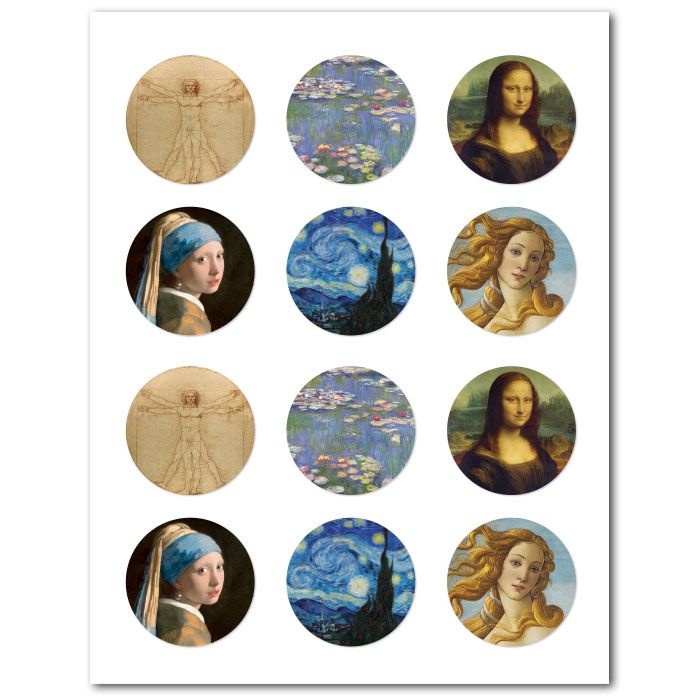 Icing Sheets Famous Art Round Cookie/Cupcake