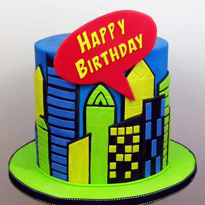 Flexabet Action Comic Happy Birthday Mold