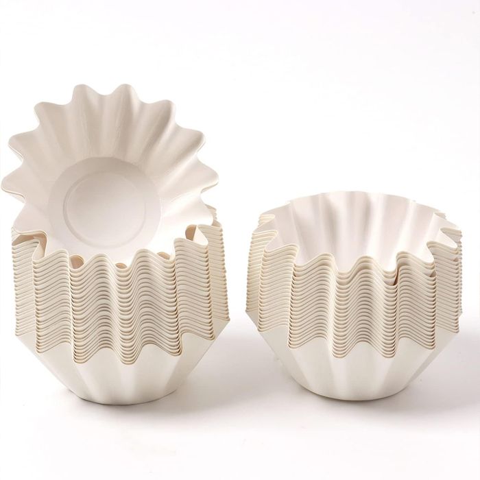 Fluted Lined Cupcake Liners White