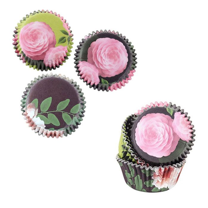 Foil Lined Floral Assortment Cupcake Liners